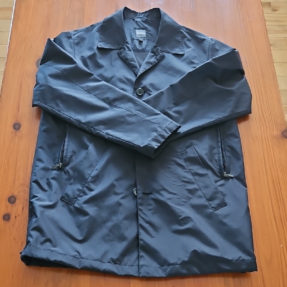 Small Massimo Moda Colezzione Black Men's Trench Coat‎ Water-Resistant Material